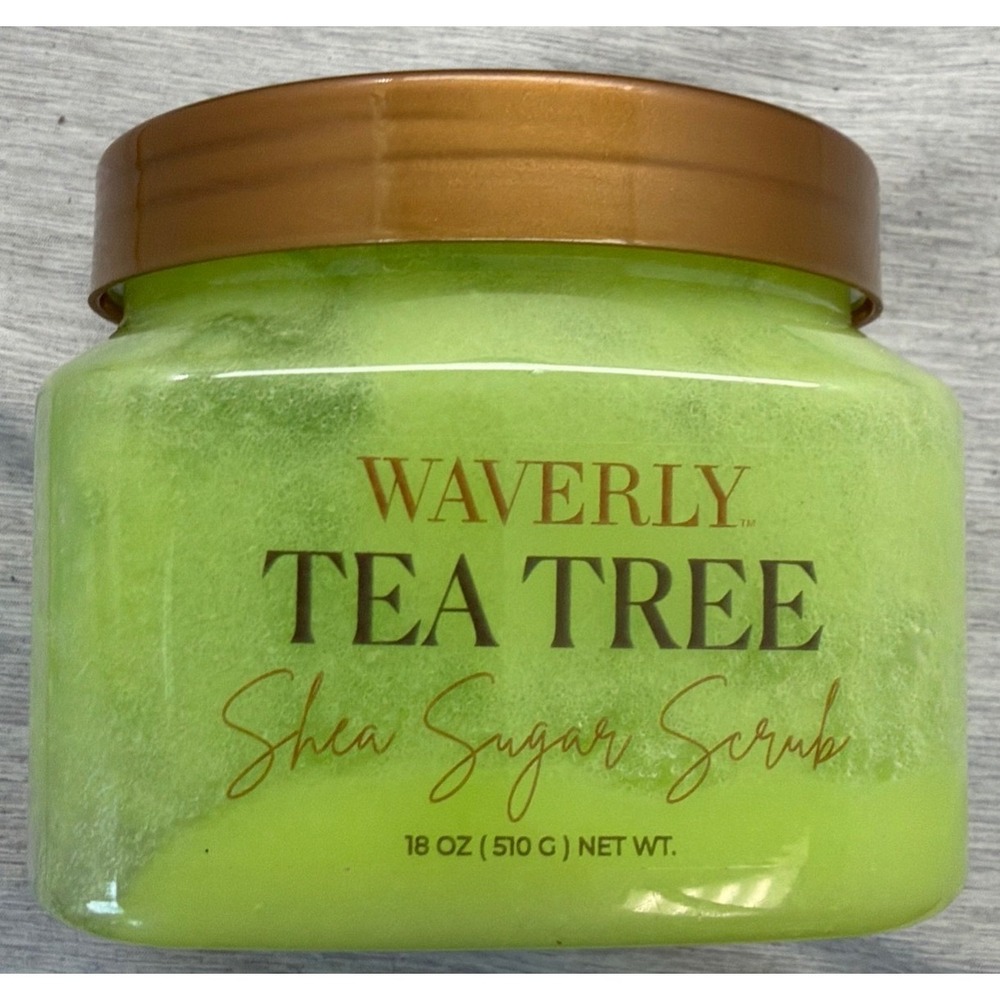 Waverly Tea Tree Shea Sugar Scrub 18 oz Exfoliating Body Treatment Shea Butter